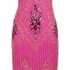 Women's 1920s Dress Sequin Art Deco Flapper Dress with Sleeve