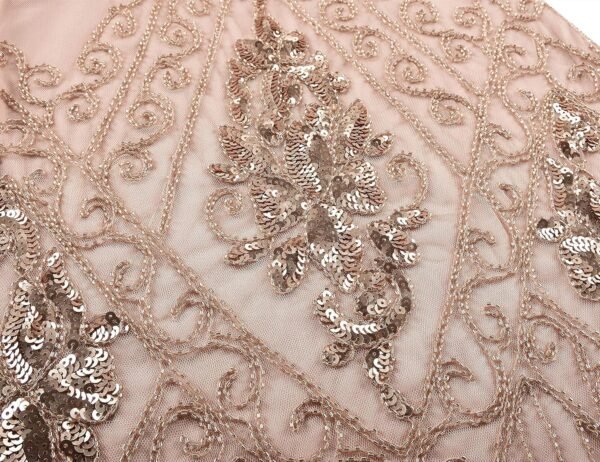 Women's 1920s Dress Sequin Art Deco Flapper Dress with Sleeve
