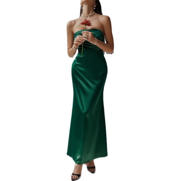 French-Style Sexy Slim-Fit Strapless Evening Gown – Long Dress