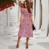 Elegant Office Midi A-Line Dress – All-Season Formal Wear
