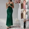 French-Style Sexy Slim-Fit Strapless Evening Gown – Long Dress