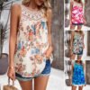 2024 Spring/Summer Casual Sleeveless Round-Neck Floral Print Blouse