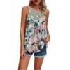2024 Spring/Summer Casual Sleeveless Round-Neck Floral Print Blouse