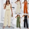 2024 Spring/Summer Casual & Elegant Sleeveless Vest Set for Women – Cross-Border Fashion