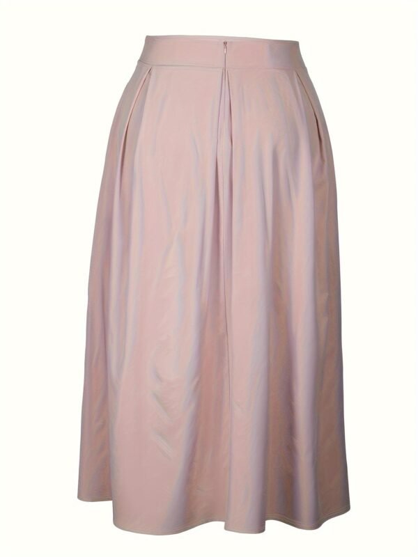Plus Size High Waist Pleated Skirt, Elegant Skirt For Spring & Summer, Women's Plus Size Clothing