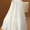 Solid Color Elastic Wais Skirt, Elegant Midi A-line Skirt For Spring & Summer, Women's Clothing