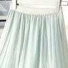 Solid Color Elastic Wais Skirt, Elegant Midi A-line Skirt For Spring & Summer, Women's Clothing