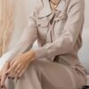 Elegant Solid Color Skirt Set, Single Breasted Flap Pockets Top & High Waist Slim Skirt For Office & Work, Women's Clothing